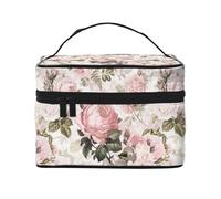 Rose rosa seppia vintage shabby chic, Borsa per il trucco Borsa per cosmetici Borsa da viaggio portatile da viaggio Astuccio per matite