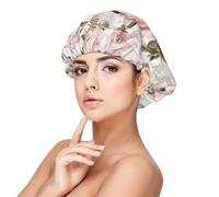 Rose rosa seppia vintage shabby chic,Cuffia da notte elastica in raso per adulti, fascia per capelli in seta regolabile, cuffia da notte elastica per donne