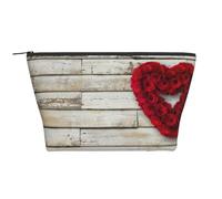 Rose rosse a forma di cuore stampate, Borsa da toilette Borsa per trucco Borsa per cosmetici Borsa da toilette da viaggio portatile