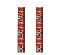 Rose rosse al tramonto Stampa Laurea Portico Banner - Decorazioni per feste durevoli, perfette per congratulazioni, cerimonie, porta d'ingresso