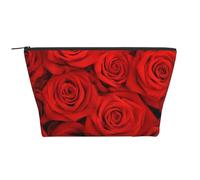 Rose rosse, Borsa da toilette Borsa per trucco Borsa per cosmetici Borsa da toilette da viaggio portatile