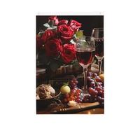 Rose rosse e vino rosso bandiera giardino benvenuto 2x3 ft double face no dissolvenza casa cortile bandiere foto sfondo festa banner per cortile portico prato decorazione esterna