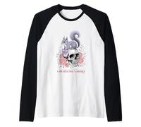 Rose Scoiattolo Gotico maledetto ma coccoloso Occulto Maglia con Maniche Raglan