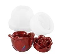 Rose Storage Resin | Rose Flower Jewelry | Silicone Storage Epoxy Trinket for Making Resin Candle Holder