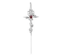 Rose Thorns - Orecchini a forma di cuore, con chiusura diagonale, per concerti ed eventi, alla moda, One Size, come descritto, come descritto