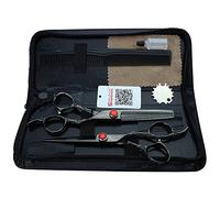 Rose Titanium Black Hair Trim Set High Quality 6 Inch Salon Barber Scissors 440c Steel Scissors 17.5 cm