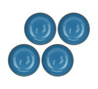 Rose & Tulipani Concerto Piatto Fondo Blu Avio 21cm Set 4 Pezzi Stoneware