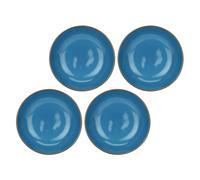 ROSE & TULIPANI Concerto Piatto Fondo Blu Avio 21cm Set 4 Pezzi Stoneware