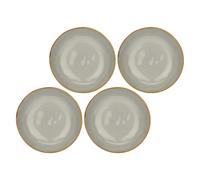 ROSE & TULIPANI Concerto Piatto Fondo Grigio Perla 21cm Set 4 Pezzi Stoneware
