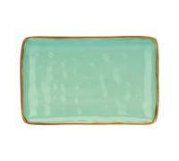 Rose & Tulipani - Vassoio Rettangolare Verde Acqua - Arredo Casa, Cucina - Linea Concerto di Colori - Idea Regalo - Stoneware - Ø 20; 13 cm