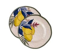 ROSE & TULIPANI Limù Set 2 Piatti Frutta D 21 Cm Agrumi Melamina