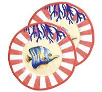 Rose & Tulipani Litorale Piatto Frutta Set 2 Pezzi 27cm Melamina