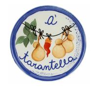 Rose & Tulipani Piatto Pizza Napoli A Tarantella in Porcellana Aumm D31 cm