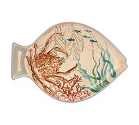 Rose & Tulipani - Set 2 Piatti Pesce con Decorazioni del Mondo Marino in Melamina, Idea Regalo, Linea Sea Life, 33x23 cm