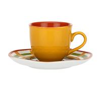 Rose & Tulipani - Set 6 Tazzine Caffè con piattino Gialla Cottage