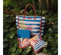 Rose&Tulipani Set borsa e pochette in tessuto Litorale