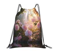 Rose Under Trees Print Unisex Gym Sack Pieghevole Sacca Sportiva Resistente Borsa Con Coulisse Per Spiaggia Viaggio Palestra