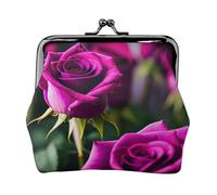 Rose viola stampato microfibra PU portafoglio in pelle bacio blocco mini sacchetto per rossetto chiave cambiamento organizzazione