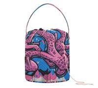 Roseate Graffiti con Modello Crochet Borse Borse Per Uncinetto Sacchetto di Immagazzinaggio Portatile per Crochet Aghi Filati Organizzatore