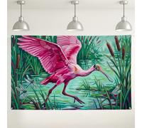 Roseate Spoonbill Wetland Nature Art Banner 180 x 109 cm