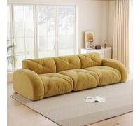 Rosebibi Divano modulare extra large a 3 posti, senza cornice, comodo tessuto di ciniglia, design antiscivolo, nessun montaggio richiesto, per soggiorno, giallo