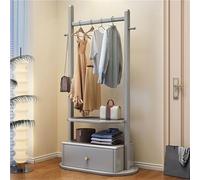 ROSEEONNE Attaccapanni Appendiabiti Indipendente con Ripiani e cassetto Appendiabiti in Legno for Camera da Letto, Porta Abiti da Terra for Appendere i Vestiti Stand per Abiti(Natural,80cm)