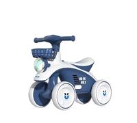 ROSEEONNE Auto oscillante Bici da Equilibrio for Bambini con Illuminazione Colorata, Veicolo a Quattro Ruote con Cestino, Regalo for Il Primo Compleanno Auto oscillante Bambini(Blauw)