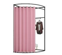 ROSEEONNE camerino Portatile Cabina di Prova Mobile con Angolo in Ferro, divisorio Compatible with spogliatoio, Protezione della Privacy, Facile da Montare spogliatoio Portatile(Pink B,S)