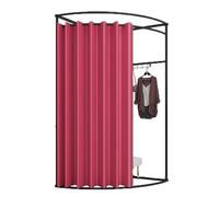 ROSEEONNE camerino Portatile Cabina di Prova Mobile con Angolo in Ferro, divisorio Compatible with spogliatoio, Protezione della Privacy, Facile da Montare spogliatoio Portatile(Wine Red,L)