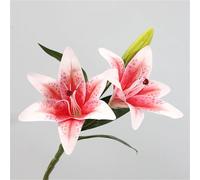 ROSEEONNE Giglio artificiale 3 teste Giglio finto Fiore artificiale Decorazioni for feste di nozze Bouquet Decorazioni for l'arte artigianale del giardino di casa(Roze)