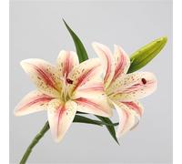 ROSEEONNE Giglio artificiale 3 teste Giglio finto Fiore artificiale Decorazioni for feste di nozze Bouquet Decorazioni for l'arte artigianale del giardino di casa(Champagne)