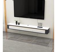 ROSEEONNE Mobile tv sospeso Fully Assembled Floating TV Stand Wall Mount TV Console with Doors Under Shelf for Living Room Bedroom(Wit,140cm)