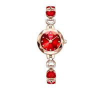 ROSEEONNE orologio da polso Gioielli di moda, orologio da donna, bracciale con cristallo di rubino for moglie, fidanzata o idea regalo for madri, donne speciali nella vita(Rot)