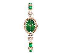 ROSEEONNE orologio da polso Orologio Da Donna Leggero E Di Lusso, Impermeabile, Al Quarzo Simulato, Con Quadrante Ovale E Bracciale Elegante, Da Indossare Tutti I Giorni(Groen)