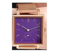 ROSEEONNE orologio da polso Orologio da polso al quarzo quadrato con scala digitale semplice, cinturino in maglia di acciaio inossidabile, un regalo fantastico for le amiche(Lila)
