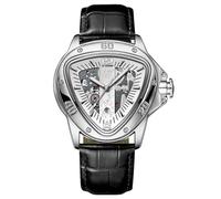 ROSEEONNE orologio da polso Orologio da polso da uomo alla moda, con quadrante grande, al quarzo, luminoso e impermeabile, da abbinare all'abbigliamento.(Silver)