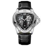 ROSEEONNE orologio da polso Orologio da polso da uomo alla moda, con quadrante grande, al quarzo, luminoso e impermeabile, da abbinare all'abbigliamento.(Silver black)