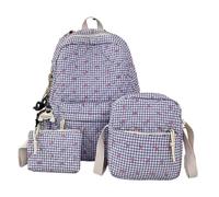ROSEEONNE Set di tre zaini con fiocco in cotone, for studenti, di grande capacità, carini, perfetti for viaggi, ufficio e ritorno a scuola(Lila,Bring a doll)