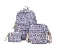 ROSEEONNE Set di tre zaini con fiocco in cotone, for studenti, di grande capacità, carini, perfetti for viaggi, ufficio e ritorno a scuola(Lila,No doll)