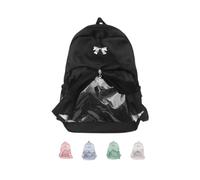 ROSEEONNE Zaino di grande capacità Zaino alla moda versatile | Borsa trasparente Window Pleat Ita Borsa Zaino for studenti Stagione del ritorno a scuola(Black)