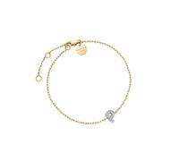 Rosefield Bracciale Lettera P con Cristalli In Acciaio Inossidabile Placcato Oro Giallo 14K