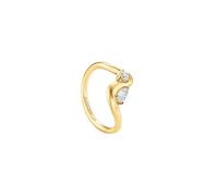 Rosefield Donna 14K Placcato Oro Anello Misti Cristallo Onda