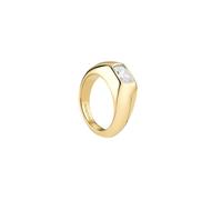 Rosefield Donna 14K Placcato Oro Anello Octagon Zirconia