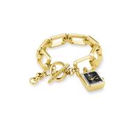 Rosefield Orologio da donna con catena a ciondolo in acciaio inossidabile nero e oro Octagon 18.5mm