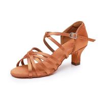 Rosefinch Latin Scarpe da Ballo per Le Donne Ballroom Party Salsa Danza Pratica Scarpe Performance Marrone 5cm 38EU