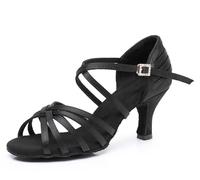 Rosefinch Scarpe da Ballo Latino da Donna Salsa Tango Pratica Professionale Scarpe da Ballo Tacco 7cm, Nero 35EU