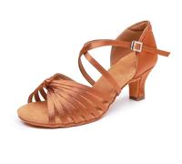 Rosefinch Scarpe da Ballo Latino per Le Donne Salsa Scarpe da Ballo Performance Professionale Pratica Scarpe da Ballo Tacco 5cm 42EU Marrone