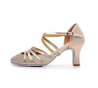 Rosefinch Scarpe da Ballo Salsa Latina Donna Punta Chiusa Moda Tango Cha-Cha Ballroom Performence Scarpe da Ballo Campione Tacco 7cm 40 EU