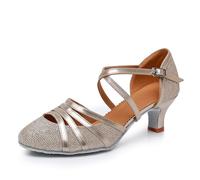 Rosefinch Scarpe da Ballo Salsa Latina Donna Punta Chiusa Moda Tango Cha-Cha Ballroom Performence Scarpe da Ballo Campione Tacco 5cm 39 EU