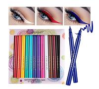 RoseFlower 12 Colori Eyeliner Colorati Set,Eyeliner Penna Waterproof,Eyeliner Liquido Opaco,Matte Liquid Eyeliner High Precision Long Lasting Eye Liner for Party Cosplay Makeup Halloween